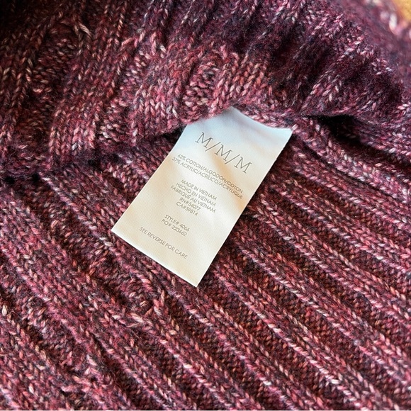 CAbi Women's Sweater Medium Burgundy Cotton Blend V-Neck Knit Pullover - Picture 10 of 12